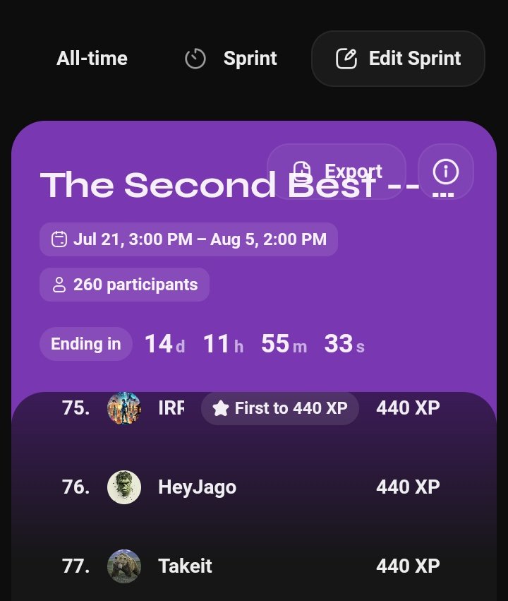 PrettyGirl Sonia (@prettygirllshh) on Twitter photo It's amazing that in less than 12 Hours since we launched the Zealy Sprint, we've had over 260 participants 🥈🔥
We are indeed the Second Best for a reason. <a href="/the2dbest/">The Second Best</a>
To participate, create a zealy account then join:
zealy.io/cw/thesecondbe…
Gm chads 🔥
This week is great🥈 It's amazing that in less than 12 Hours since we launched the Zealy Sprint, we've had over 260 participants 🥈🔥
We are indeed the Second Best for a reason. <a href="/the2dbest/">The Second Best</a>
To participate, create a zealy account then join:
zealy.io/cw/thesecondbe…
Gm chads 🔥
This week is great🥈