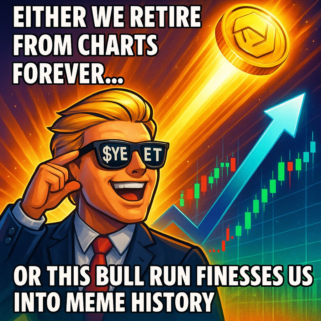 Tale_official_CTO (@tale_cto) on Twitter photo <a href="/CryptoCuttz/">우CryptoCuttz 🧸</a> Either we retire from charts forever…
Or this bull run finesses us into meme history 😂 Still bullish. Still throwing $YEETs like it’s destiny
Ca 0x6Afd30110e9fF1b29dB3c4DAf31EF0045a6552cB <a href="/CryptoCuttz/">우CryptoCuttz 🧸</a> Either we retire from charts forever…
Or this bull run finesses us into meme history 😂 Still bullish. Still throwing $YEETs like it’s destiny
Ca 0x6Afd30110e9fF1b29dB3c4DAf31EF0045a6552cB