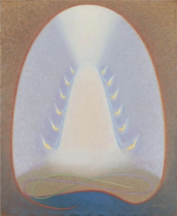 amelianebula's tweet photo. Agnes Pelton, Mount of Flame (1932) https://t.co/niss6iF1iP