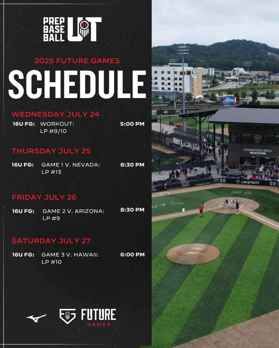⭐️ 𝟮𝟬𝟮𝟱 𝗙𝗨𝗧𝗨𝗥𝗘 𝗚𝗔𝗠𝗘𝗦 𝗦𝗖𝗛𝗘𝗗𝗨𝗟𝗘 ⭐️

Our schedule for the No.1 uncommitted event in the country, the 2025 𝗙𝗨𝗧𝗨𝗥𝗘 𝗚𝗔𝗠𝗘𝗦🔥 #BeSeen

#PBFG25 | @coachberg801