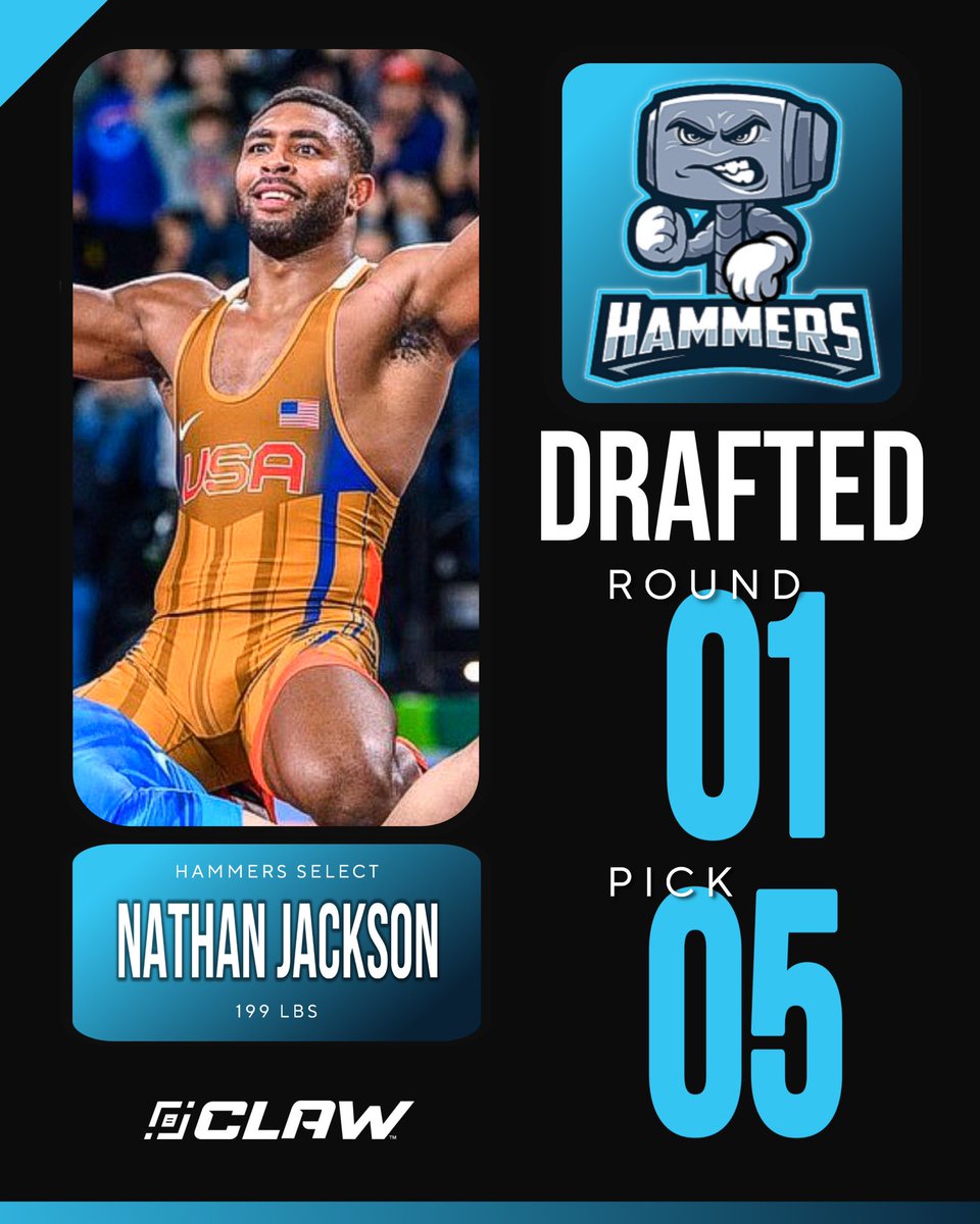 With the 5th overall pick in the 2025 CLAW Draft, the Hammers select… Nathan Jackson! 🔨

Congratulations, Nate!

#HistoryBegins #ClawDraft #Clawstyle #Wrestling