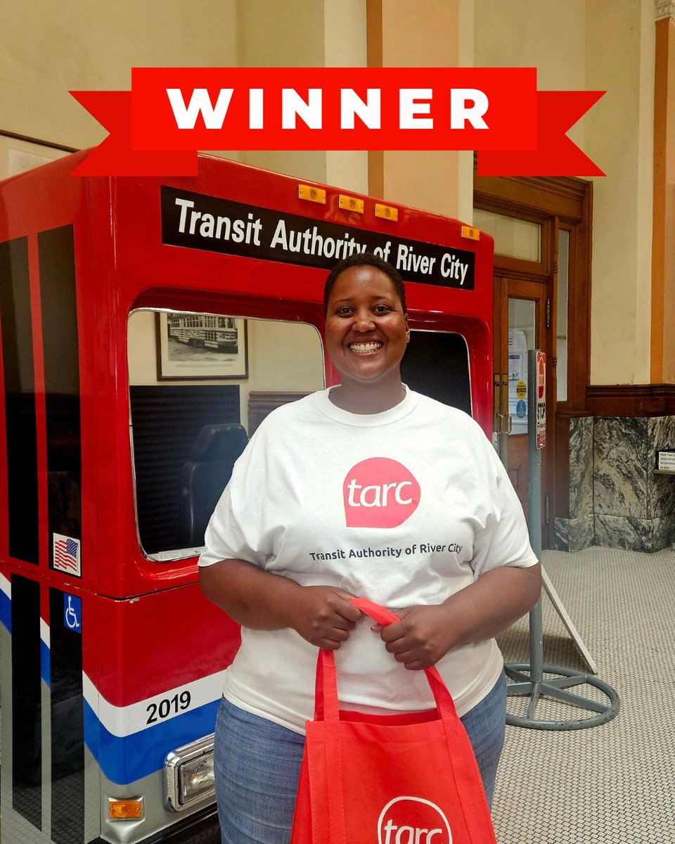 🎉 Shoutout to T. Gill—our latest #TransitChallenge winner! She scored a $50 gift card, a TARC tee &amp; more just for riding the bus! 🚌💥

Want in? Log your TARC rides by July 31 to win weekly prizes!

🔗 mailchi.mp/ridetarc/summe… 

#RideTARC