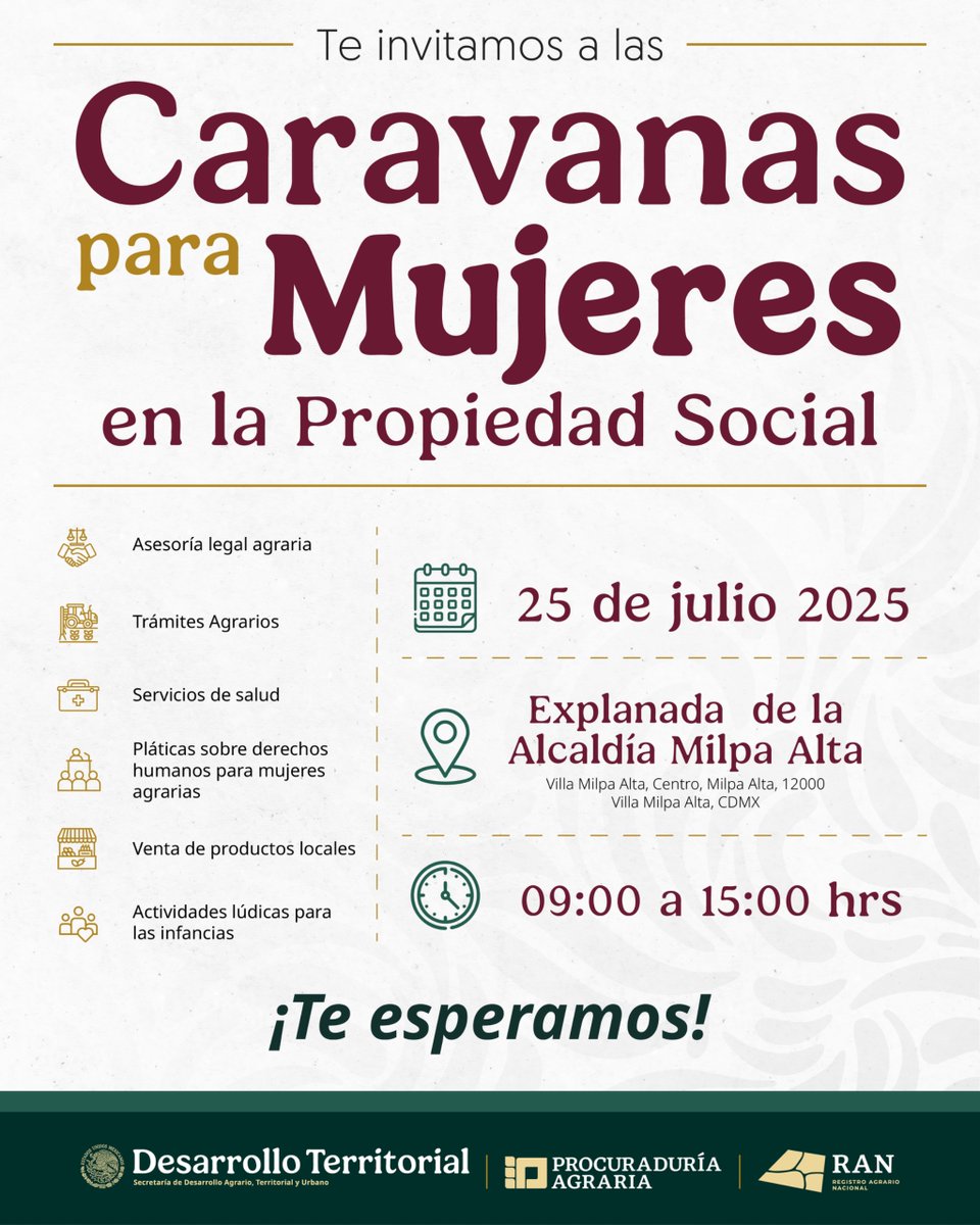 📢 #CaravanasParaMujeres
⚖️ #PAdeTerritorio