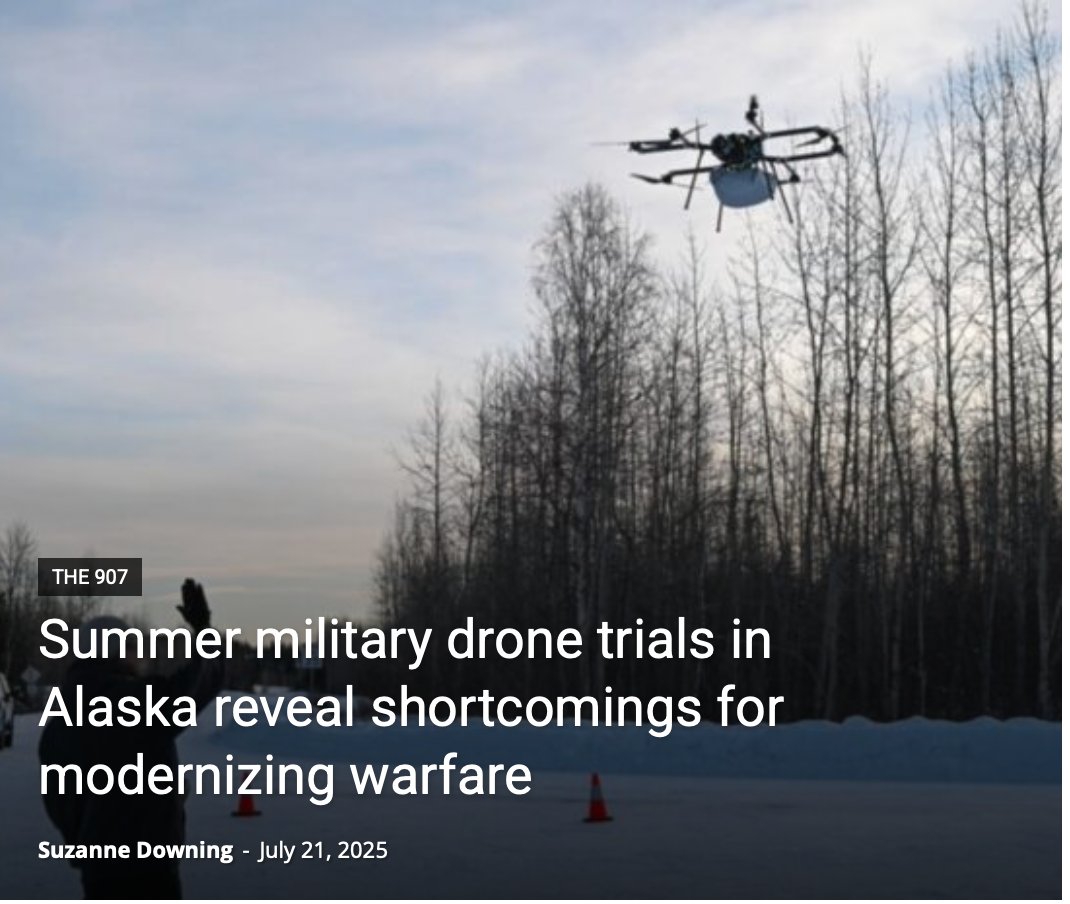 MustReadAlaska's tweet image. While fighter jets dazzled at Red Flag, a quieter drone test near Fort Wainwright crashed ... literally. Pentagon’s cheap attack drones burst into flames, exposing major gaps in U.S. drone warfare. Per @DefenseNews. mustreadalaska.com/summer-militar…