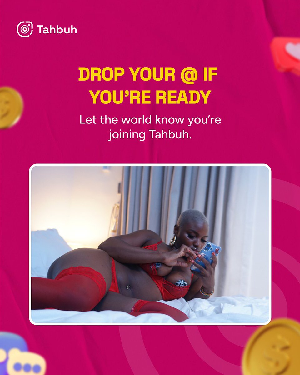 tahbuhhq's tweet image. Tahbuh is here, if you’re bold enough to own your content, this is your moment. Let the world know you’re joining #Tahbuh
Tag yourself, let’s gooooo
#tahbuh #adult #fans #creators #content #launch #comingsoon