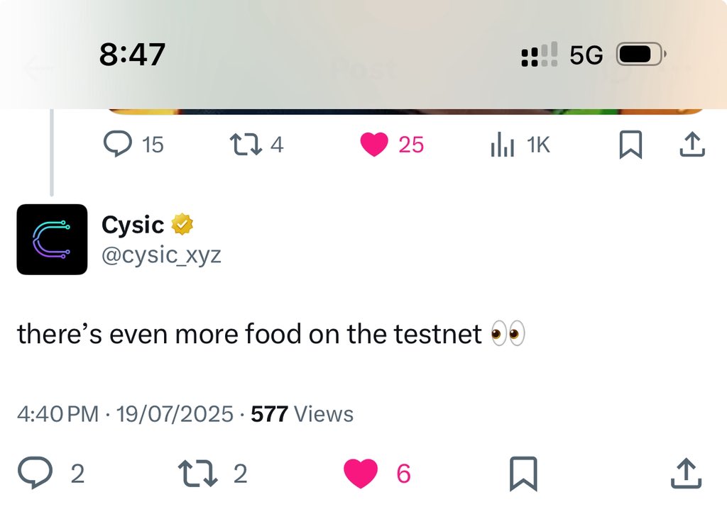 Cysic just dropped a reminder:
“There’s more alpha on the testnet.”

If you’re talking about <a href="/cysic_xyz/">Cysic</a>, don’t just tweet it — test it.
Jump into the proving layer and see it in action.

Whether you’re exploring, contributing, or just curious…
Everyone eats.

ZK isn’t the