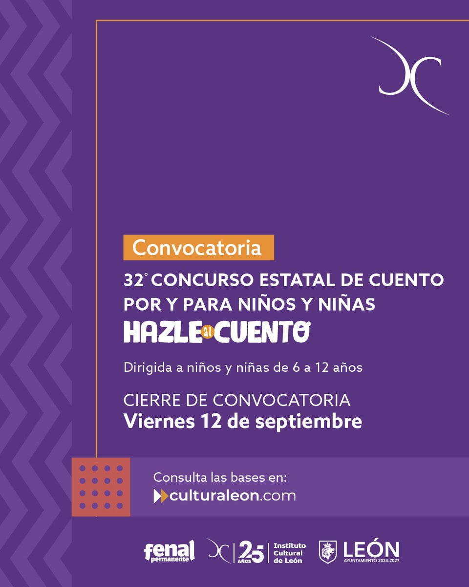 ✍️ ¿Tienes en casa a una niña o niño que ama inventar historias? 📖✨

Invítalo a participar en el 32° Concurso Estatal de Cuento por y para Niñas y Niños 'Hazle al Cuento'. Una oportunidad para que las infancias compartan su imaginación y fortalezcan su amor por la lectura y la