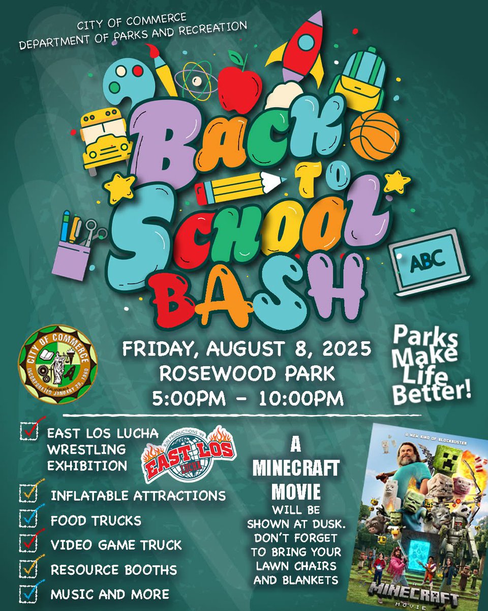 August 8th we’re hosting LIVE LUCHA LIBRE at Rosewood Park in Commerce at 5pm! 

This event is FREE and an ALL AGES
Ft 
CHAMP VS CHAMP
Doble Cara vs Oscar Felix 

Womens Championship
Delilah Doom vs Gypsy Mac

Also ft Rayo Star, Eli Everfly, Koto Hiro, JKM &amp; much more!