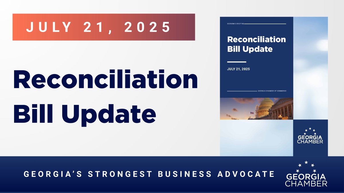 GAChamber's tweet image. Major tax, healthcare, and energy changes are here. H.R. 1 could reshape Georgia’s business landscape—from small biz relief to clean energy rollbacks and rural healthcare cuts.
📘 Read the full report: gachamber.com/hr1-bill-update
#GAPOL #HR1 #BigBeautifulBill