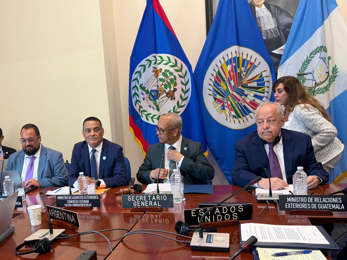 Foreign Minister Fonseca attends a meeting of the Group of Friends of Belize at the OAS, alongside Foreign Minister of Guatemala. 
Belize values the continued solidarity and support of our partners as we work to uphold peace, security and development in our region. Foreign