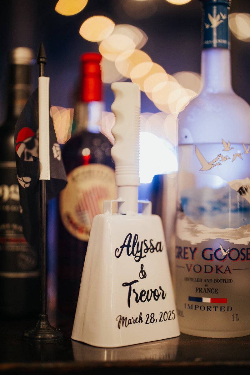 AlyssaLang's tweet image. Just got our wedding album back. These are among some of my favorites. Of course, The Pirate had a spot at the bar ❤️🏴☠️