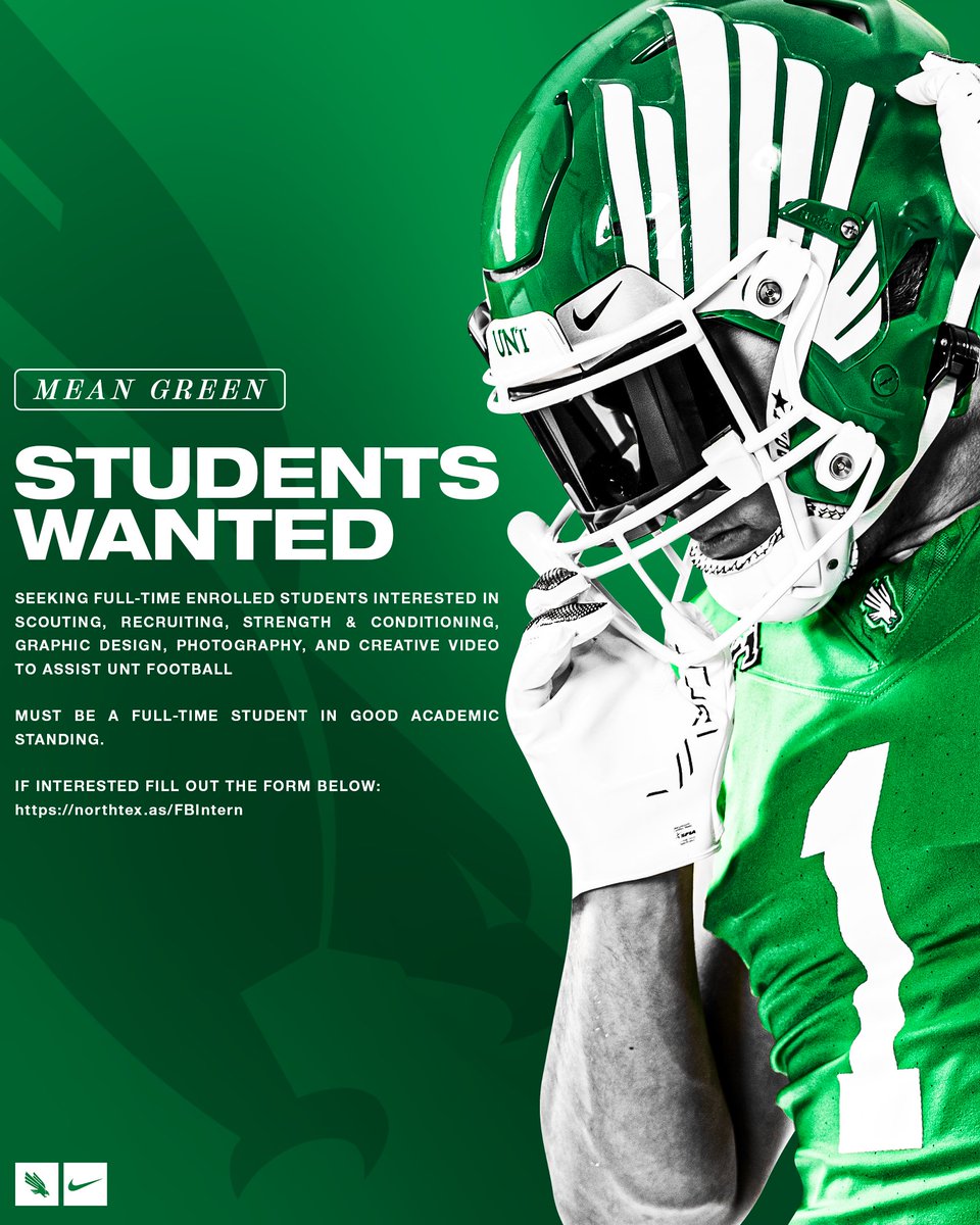 MeanGreenFB's tweet image. ๐จ๐๐ฉ๐ช๐๐๐ฃ๐ฉ๐จ ๐ฌ๐๐ฃ๐ฉ๐๐ ๐จ
Mean Green students, fill out the form below via the link for the opportunity to work with Mean Green Football!
๐ ยป northtex.as/FBIntern
#GMG๐ฆ