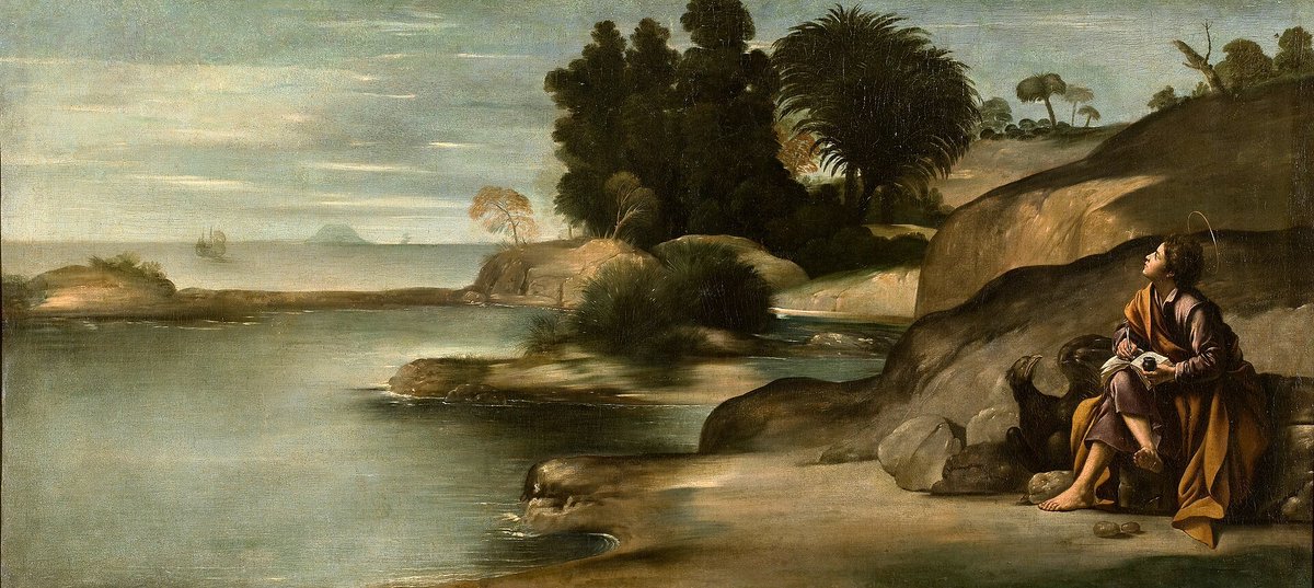 LucianoWrial's tweet image. "San Juan Evangelista en Patmos" (ca. 1612-1614), de Fray Juan Bautista Maíno.