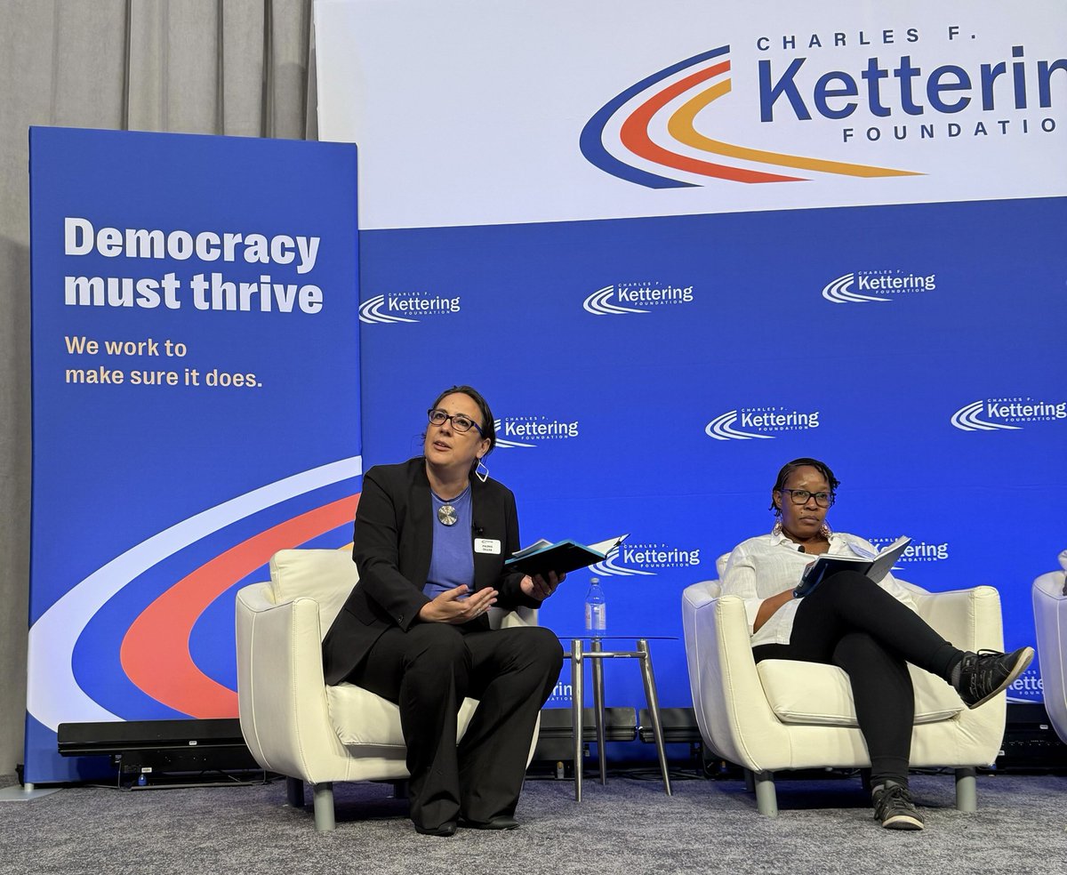 KetteringFdn's tweet image. “I know we aren’t supposed to have favorites, but this panel is my favorite because it is forward looking. . . . Our objective is not just to preserve democracy, but to revitalize . . . a democracy that works for all of us. What does it mean to build a democracy that doesn’t just…