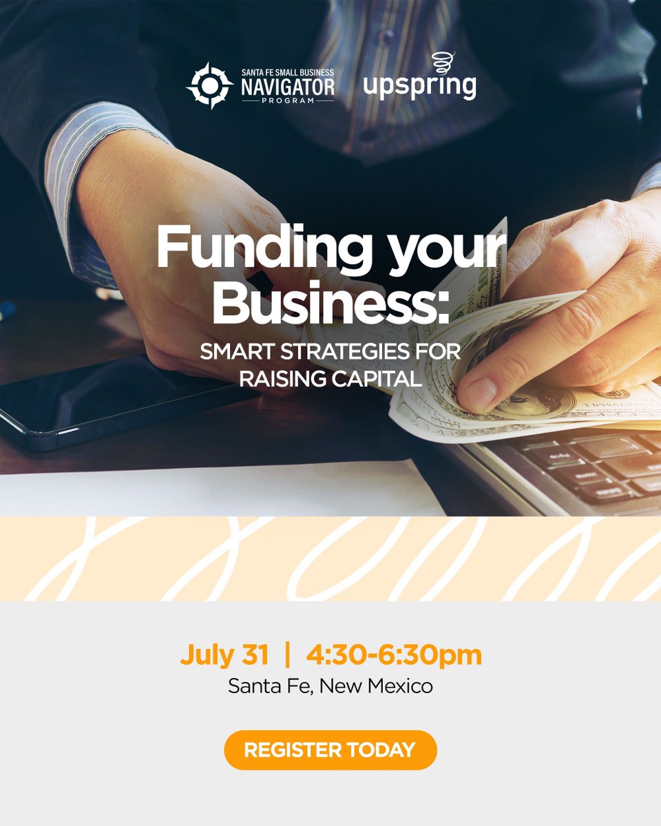 ATI_Arrowhead's tweet image. Learn ways to fund your business now! Join us for an interactive session on Thursday, July 31, from 4:30-6:30 in Santa Fe. Register today! buff.ly/WkLSYO5