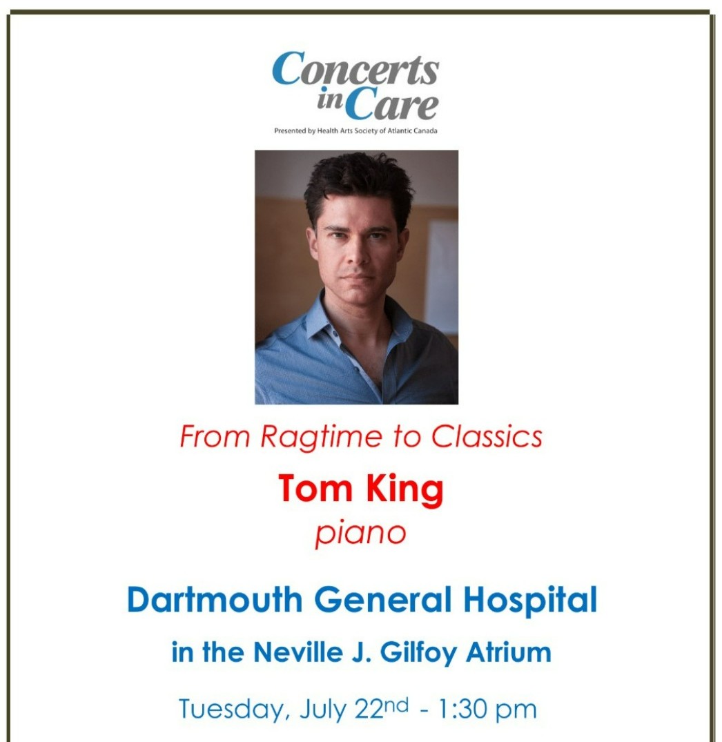 Remember! Tomorrow, Tuesday, July 22nd at 1:30PM, you can join us in the Neville J. Gilfoy Atrium for some beautiful piano playing by the talented Tom King!