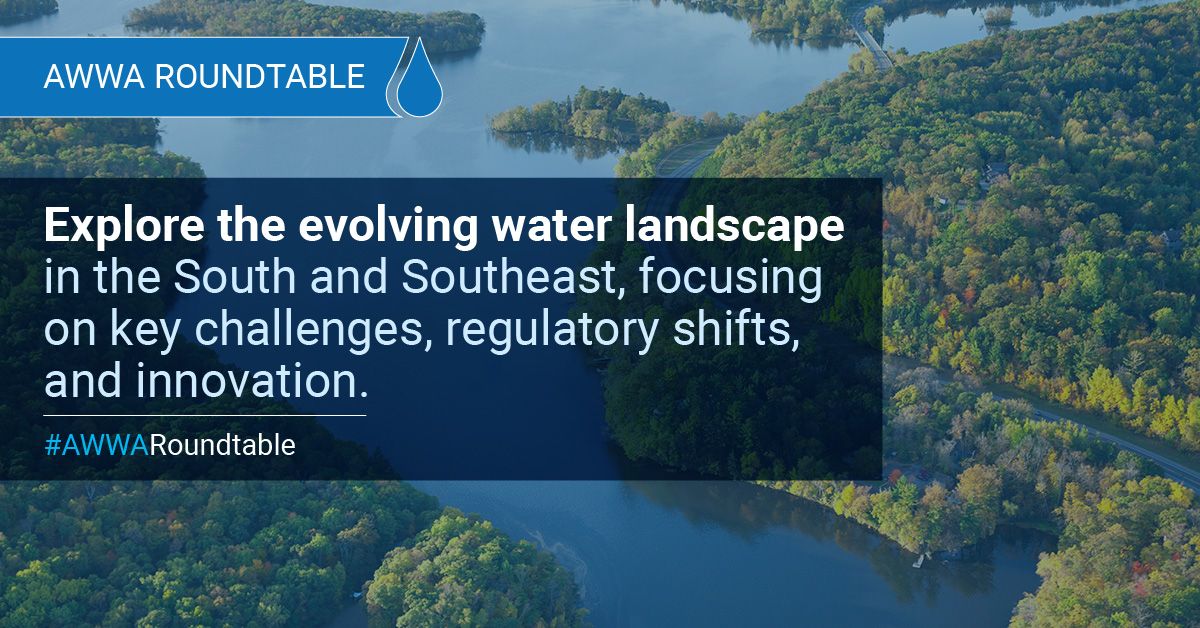 American Water Works Association (@awwa) on Twitter photo One day. Five sessions. Targeted regional insight for #UtilityLeaders in Southern and Southeastern states. Don't miss this strategic opportunity!
Southern Water Utilities Roundtable
- Sept. 11, 2025, Charlotte, NC
REGISTER: news.awwa.org/4nXsqtx
Sponsor: <a href="/Black_Veatch/">Black_Veatch</a> One day. Five sessions. Targeted regional insight for #UtilityLeaders in Southern and Southeastern states. Don't miss this strategic opportunity!
Southern Water Utilities Roundtable
- Sept. 11, 2025, Charlotte, NC
REGISTER: news.awwa.org/4nXsqtx
Sponsor: <a href="/Black_Veatch/">Black_Veatch</a>