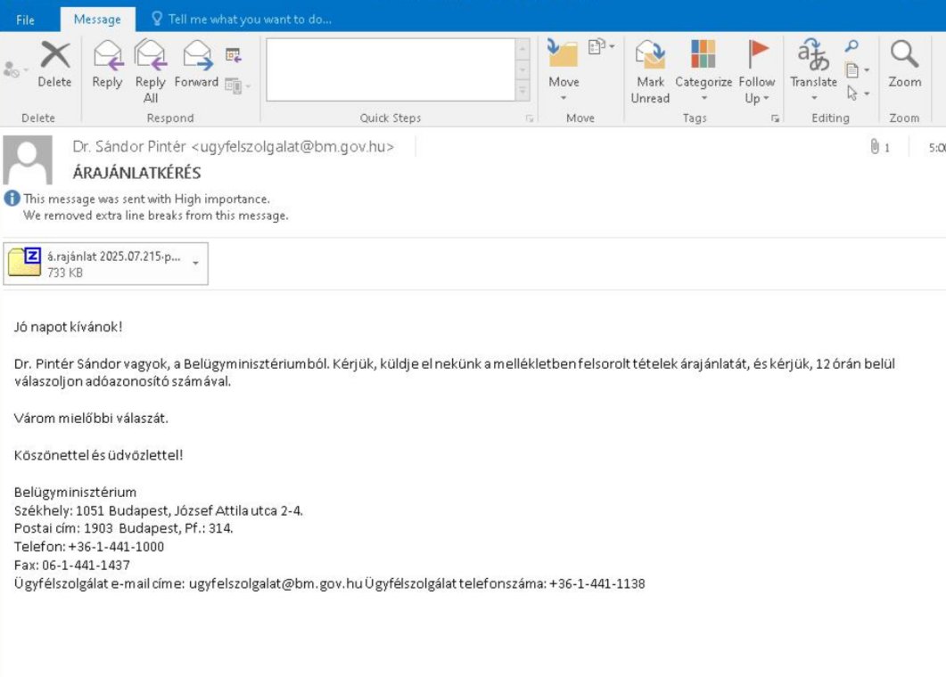 Lame #malspam in the name of #Hungarian Minister of Interior. 
Fake sender and self signed #GuLoader, which brings a #Formbook 
<a href="/abuse_ch/">abuse.ch</a> 
bazaar.abuse.ch/sample/1f7d1d7…