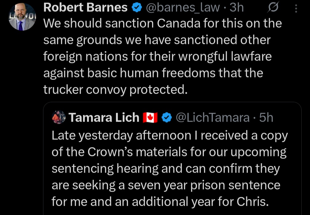 truckdriverpleb's tweet image. Canada is turning into a banana republic
7 years for organizing a peaceful protest is absolutely insane
The left are cheering for dictator style punishments for light levels of dissent
A protest where no violence occurred
Please wake up Canada
Murderers get less than them
