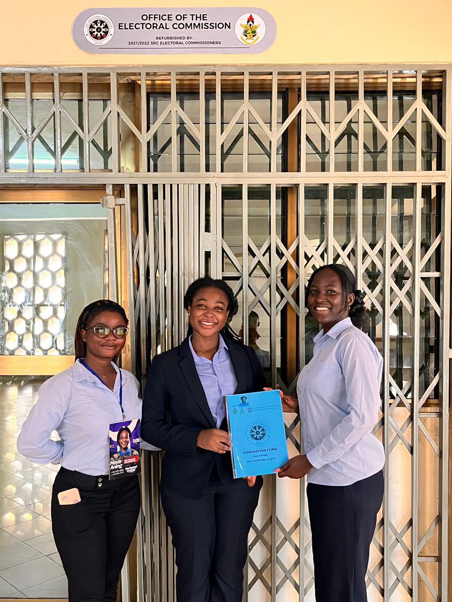 aning_mavis1's tweet photo. Today, I officially file my nomination to serve as your next SRC Women’s Commissioner. This is not just a form, it’s a bold step towards a future where every woman on this campus feels seen, heard, and empowered. 

#TheShePower https://t.co/n14LxTM9RZ