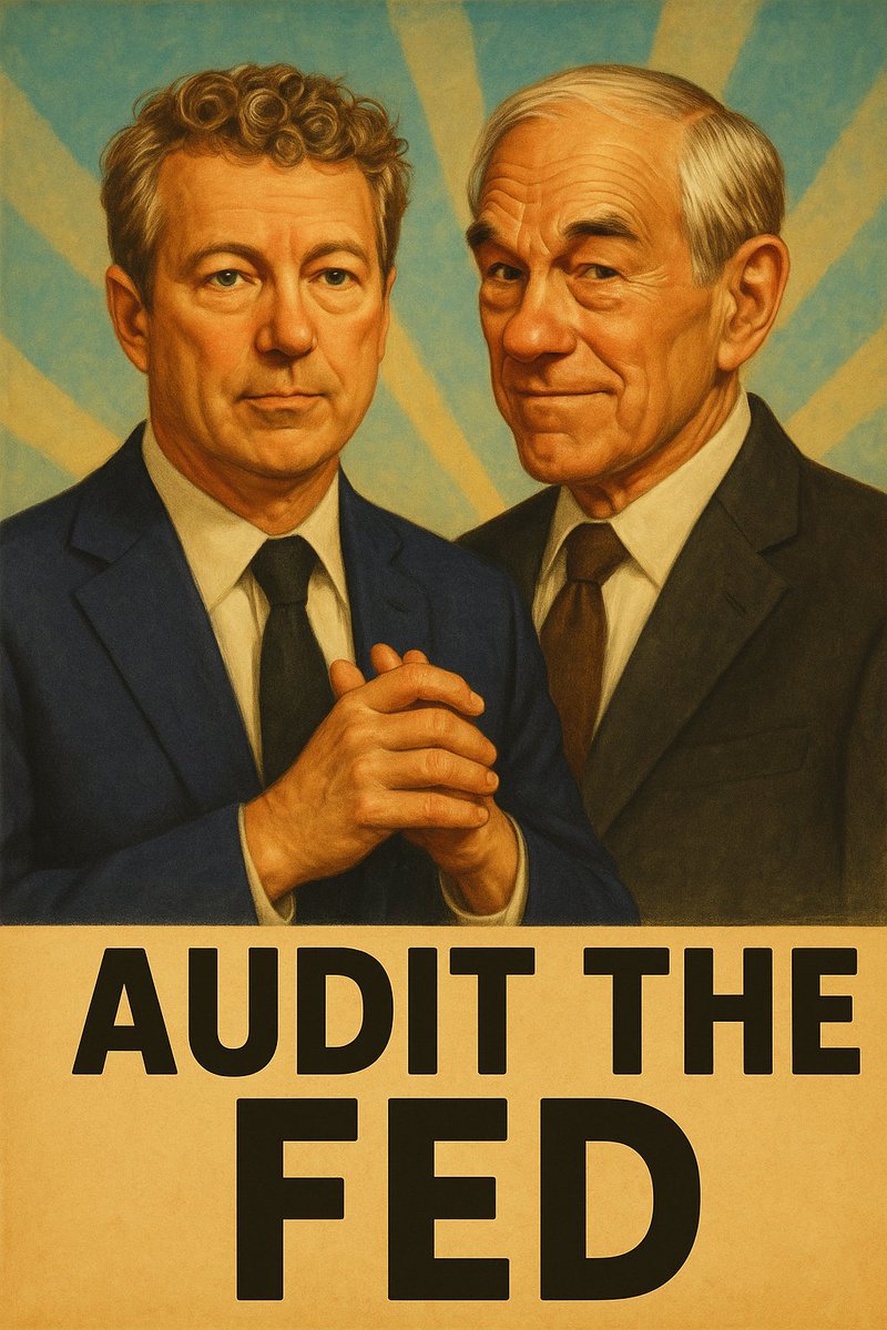 SenRandPaul's tweet image. The Federal Reserve Transparency Act, famously known as "Audit the Fed," isn’t just legislation. It’s part of a movement my father, @RonPaul, started to bring sunlight to the most secretive institution in Washington.
Grateful to @SecScottBessent for carrying the torch and…