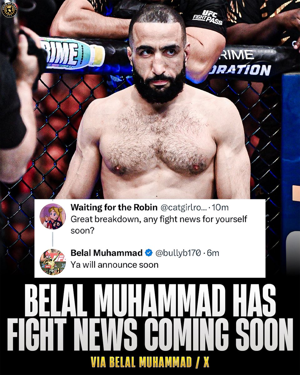 Home_of_Fight's tweet image. 👀🇵🇸 Belal Muhammad reveals he has fight news and will be announcing it soon.
(via @bullyb170)