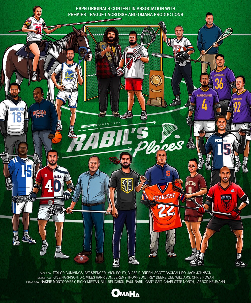 OmahaProd's tweet image. A huge thank you to @PaulRabil, @PremierLacrosse and our amazing guests for taking us through the history of lacrosse 🥍 Stream Rabil's Places now on ESPN+!