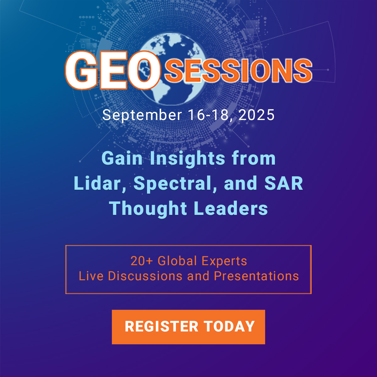 GeoByENVI's tweet image. Join us for Geo Sessions, Sept. 16-18. This online thought leadership event will focus on the trends, benefits, techniques, and applications of lidar spectral, and SAR data and analysis.
hubs.ly/Q03xzM0k0

#GeoSessions #GeospatialInnovation #GIS #lidar #spectral #SARdata