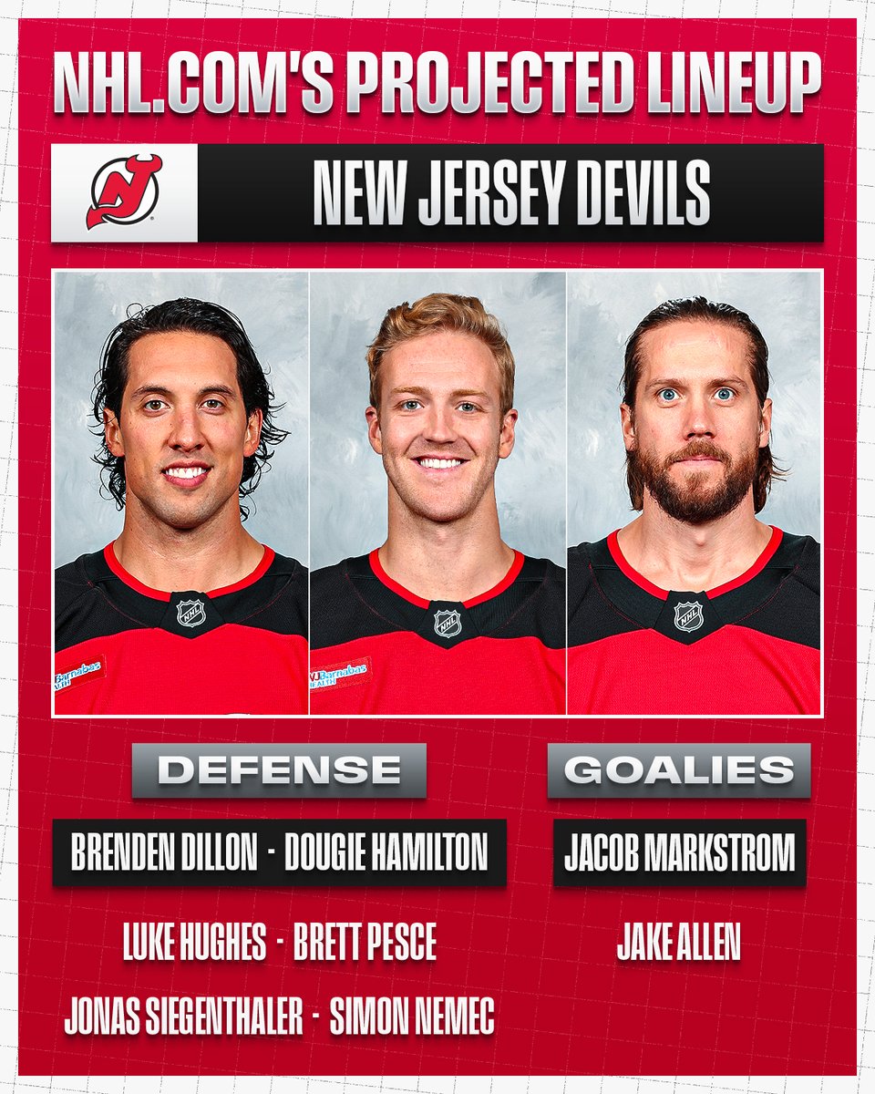NHL's tweet image. How far will the @NJDevils go with this projected lineup? 🤔
Read more from @NHLdotcom ➡️ spr.ly/6018fGk0j