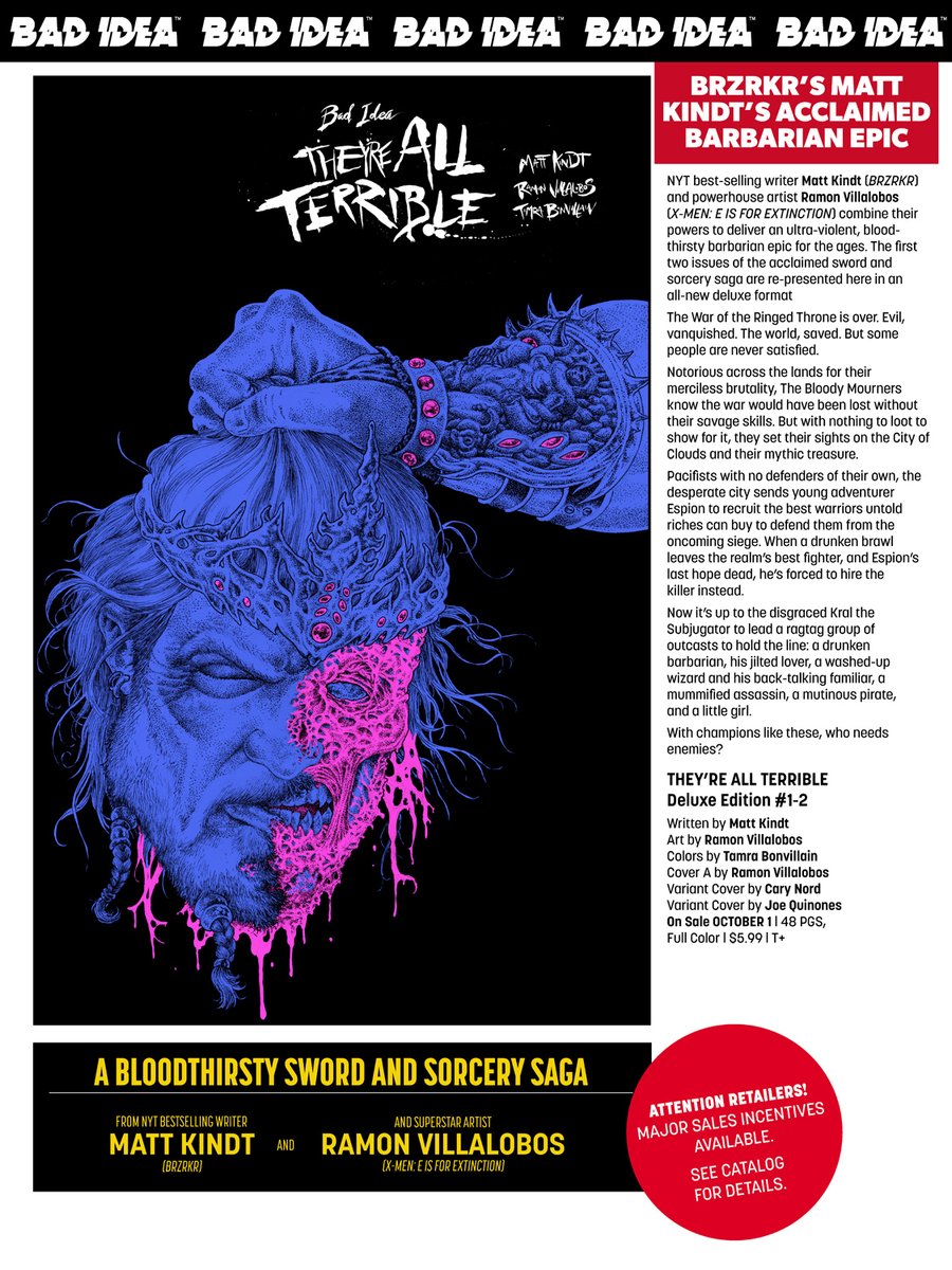 badideahello's tweet image. BAD IDEA Lunar Solicitations For October 2025 -- SAVE NOW Is Coming!
This October, get ready because BAD IDEA is back and ready to continue our industry takeover with TWO new additions to our massive 2025 slate.
First up: a double dose of Matt Kindt goodness! New York Times…