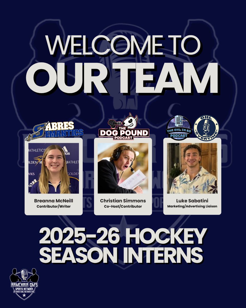 ‼️We’re excited to add some eager &amp; talented individuals to our Network for the upcoming hockey season!🏒

We look forward to having Breanna, Christian &amp; Luke along for the ride in 2025-26, while continuing to build &amp; grow their skills with us for valuable experience. Welcome! 🤝