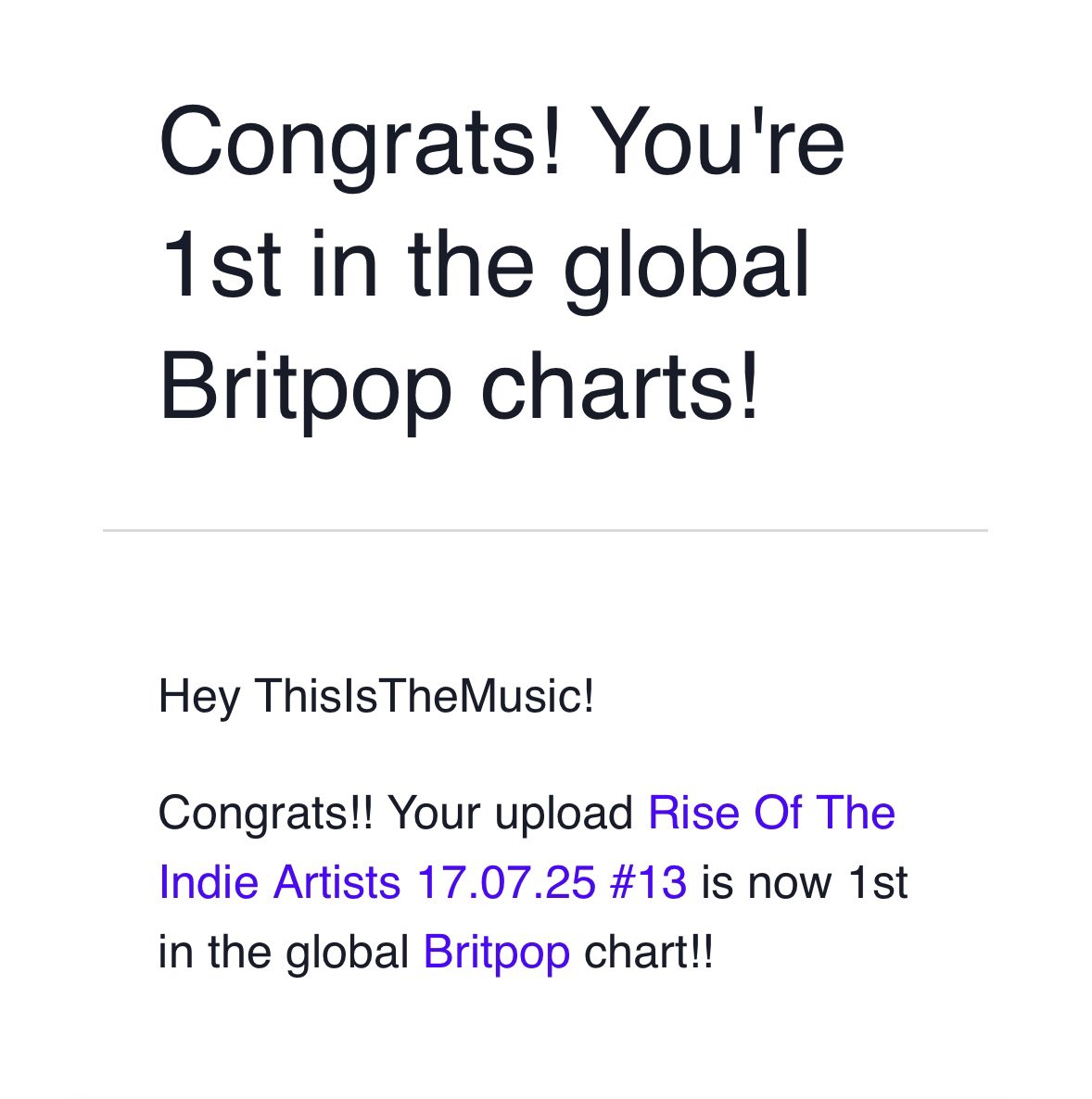 ThisIsTheMusic_ (@thisisthemusic2) on Twitter photo Number 🥇 in Mixcloud’s global Britpop & Surf Pop charts!!
Huge thanks for listening & supporting
<a href="/HazySundaysband/">Hazy Sundays</a> <a href="/lttlstrangeband/">Little Strange</a> <a href="/JonnyBladeMusic/">JonnyBladeMusic</a> <a href="/fiona_lennon/">Fiona Lennon</a> <a href="/MercyKelly_Band/">MERCY KELLY</a> <a href="/mazeukmusic/">MAZE</a> <a href="/sam_millne/">Sam Millne</a> <a href="/ChestBand/">Chest</a> <a href="/thisishealerUK/">HEALER</a> <a href="/RosellasBand/">Rosellas</a>
mixcloud.com/ThisIsTheMusic… Number 🥇 in Mixcloud’s global Britpop & Surf Pop charts!!
Huge thanks for listening & supporting
<a href="/HazySundaysband/">Hazy Sundays</a> <a href="/lttlstrangeband/">Little Strange</a> <a href="/JonnyBladeMusic/">JonnyBladeMusic</a> <a href="/fiona_lennon/">Fiona Lennon</a> <a href="/MercyKelly_Band/">MERCY KELLY</a> <a href="/mazeukmusic/">MAZE</a> <a href="/sam_millne/">Sam Millne</a> <a href="/ChestBand/">Chest</a> <a href="/thisishealerUK/">HEALER</a> <a href="/RosellasBand/">Rosellas</a>
mixcloud.com/ThisIsTheMusic…