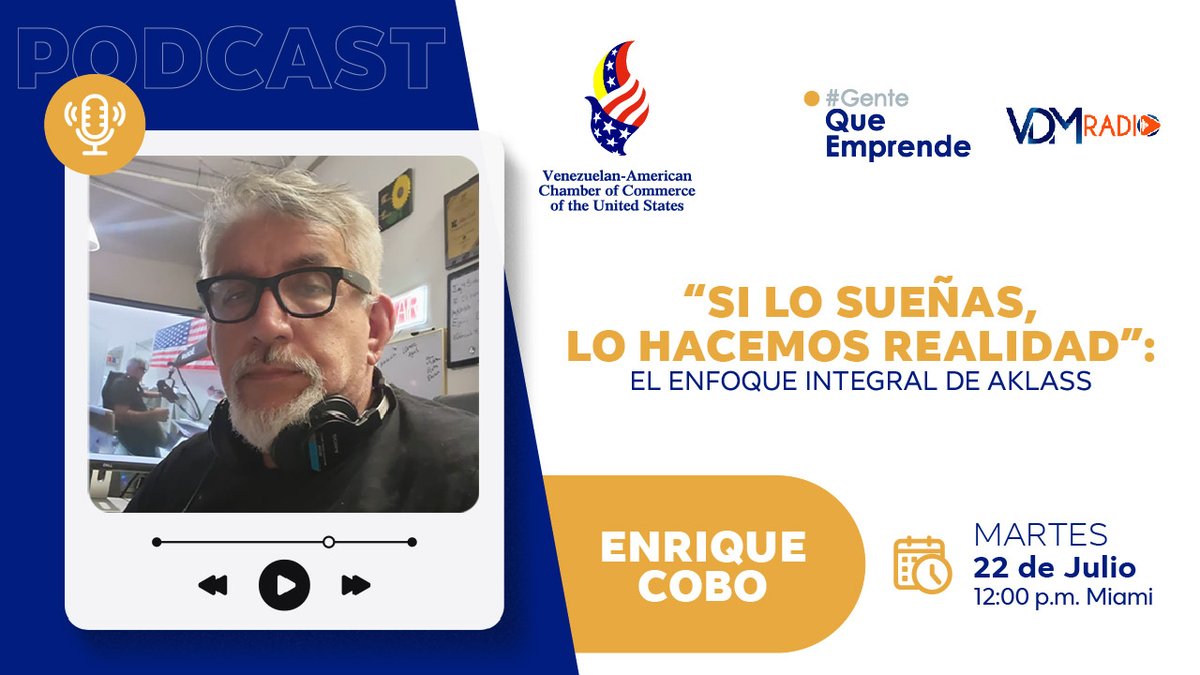 Esta semana en #GenteQueEmprende, conoceremos el proceso de planificación y producción de eventos corporativos de la mano de Enrique Cobo, Manager de #Aklass.

¡No te lo pierdas!

#Emprendimiento #Empresas #VACC #Liderazgo