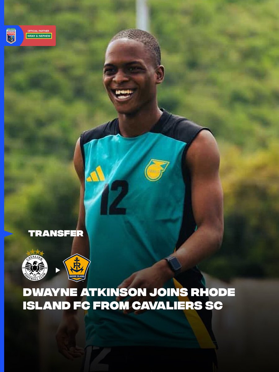 🌍✈️ From Kingston to the USL! 🇯🇲➡️🇺🇸
Dwayne Atkinson has completed a permanent transfer from Cavalier FC to Rhode Island FC in the United States! ⚽️🔥

New league, new challenges — same Jamaican flair! Best wishes on the journey ahead! 💫