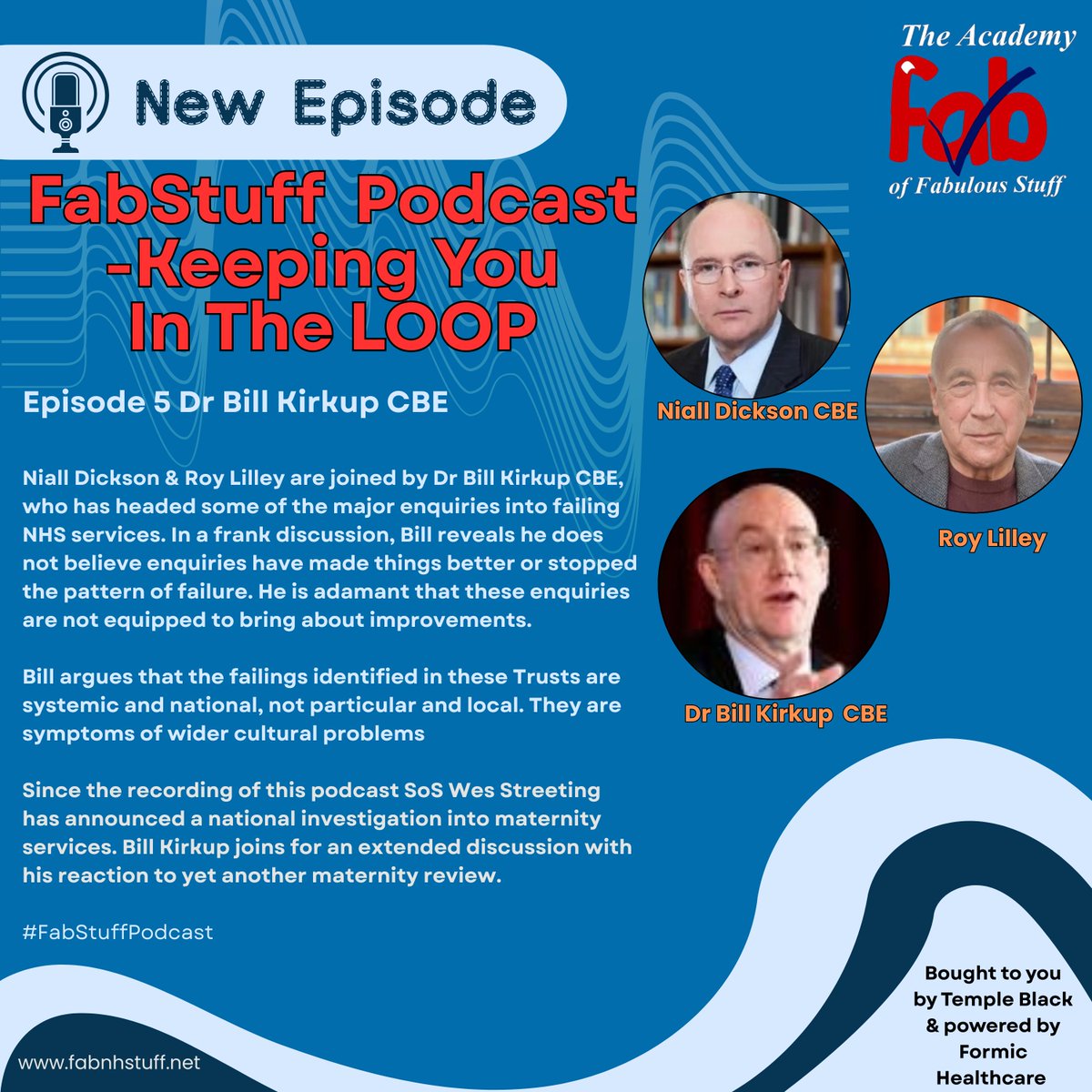 FabNHSStuff's tweet image. #FabStuffPodcast
Since recording this episode, SoS Wes Streeting announced a national investigation into maternity services. Bill joins for an extended discussion & his reaction to yet another maternity review
@formichealth @TempleBlack6 @RoyLilley
buzzsprout.com/2489623/episod…