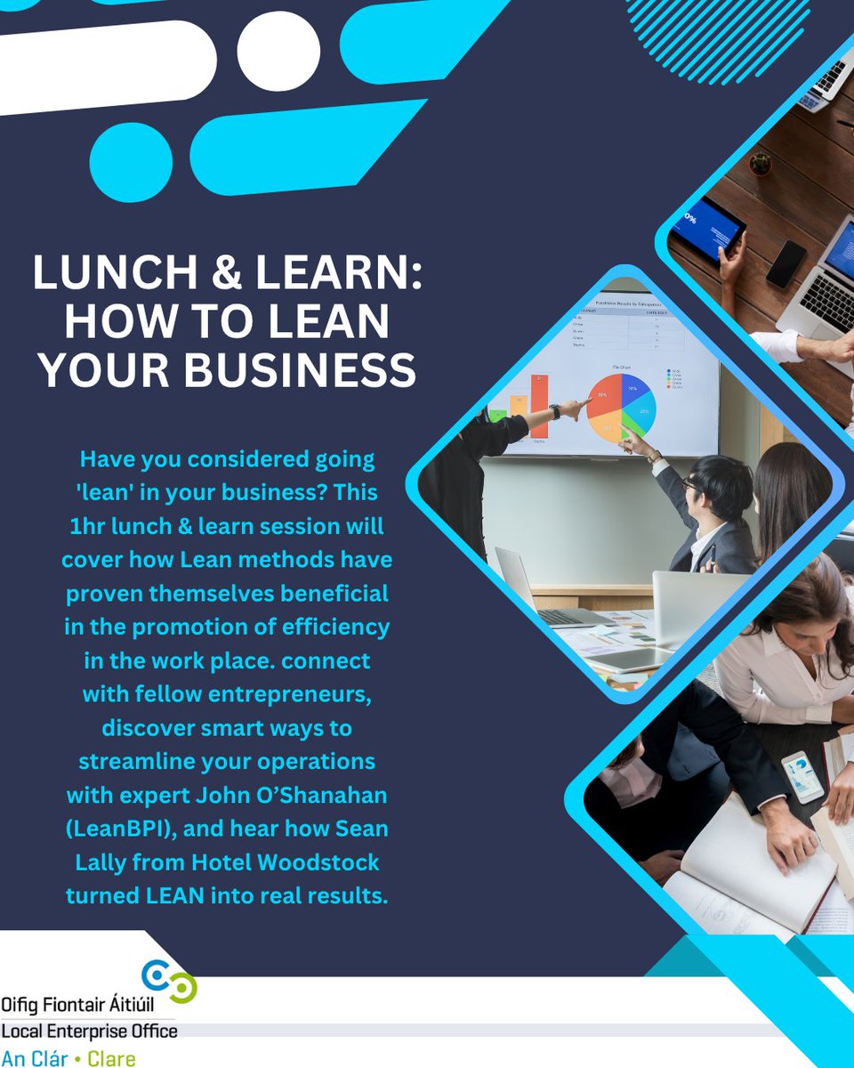 LEO Clare (@leocountyclare) on Twitter photo Local Enterprise Office Clare is delighted to host a
LEAN for Business Lunch & Learn event, bringing
together local entrepreneurs and business leaders for
an engaging and practical session on process
improvement.
<a href="/hotelwoodstock_/">Hotel Woodstock</a>
šlocalenterprise.ie/Clare/Training⦠Local Enterprise Office Clare is delighted to host a
LEAN for Business Lunch & Learn event, bringing
together local entrepreneurs and business leaders for
an engaging and practical session on process
improvement.
<a href="/hotelwoodstock_/">Hotel Woodstock</a>
šlocalenterprise.ie/Clare/Trainingā¦