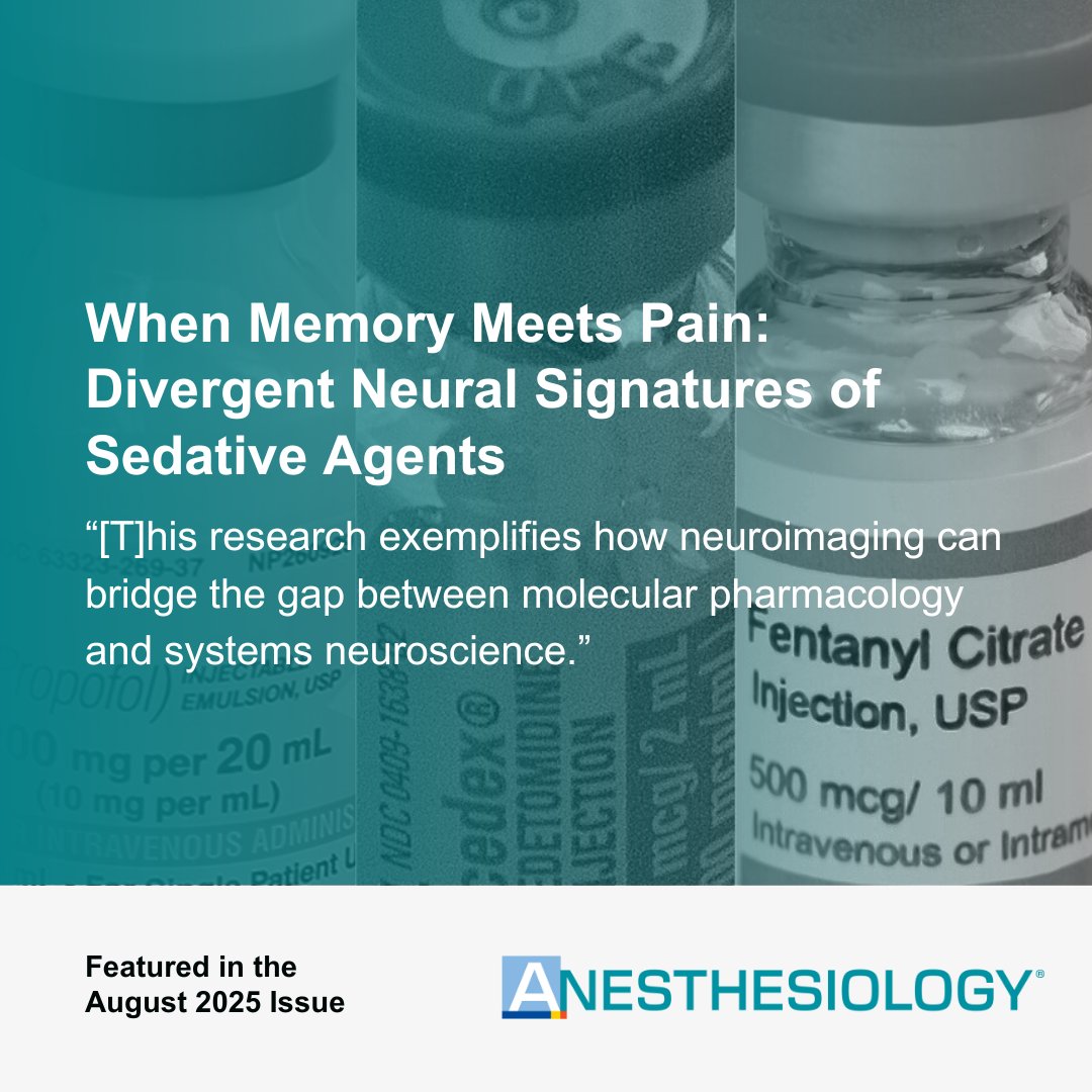 _Anesthesiology's tweet image. In a new editorial, Huang discusses memory and pain and the distinct, agent-specific effects of anesthetics on the human brain. Read more: ow.ly/khil50WqCjy