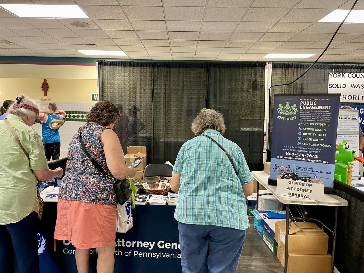 PAAttorneyGen's tweet image. Did you know: The Office of Attorney General is at the York County Fair this week! We’ll have members of our Public Protection Division, Safe2Say, the Office of Public Engagement and Constituent Services available throughout the week, so come say hi!