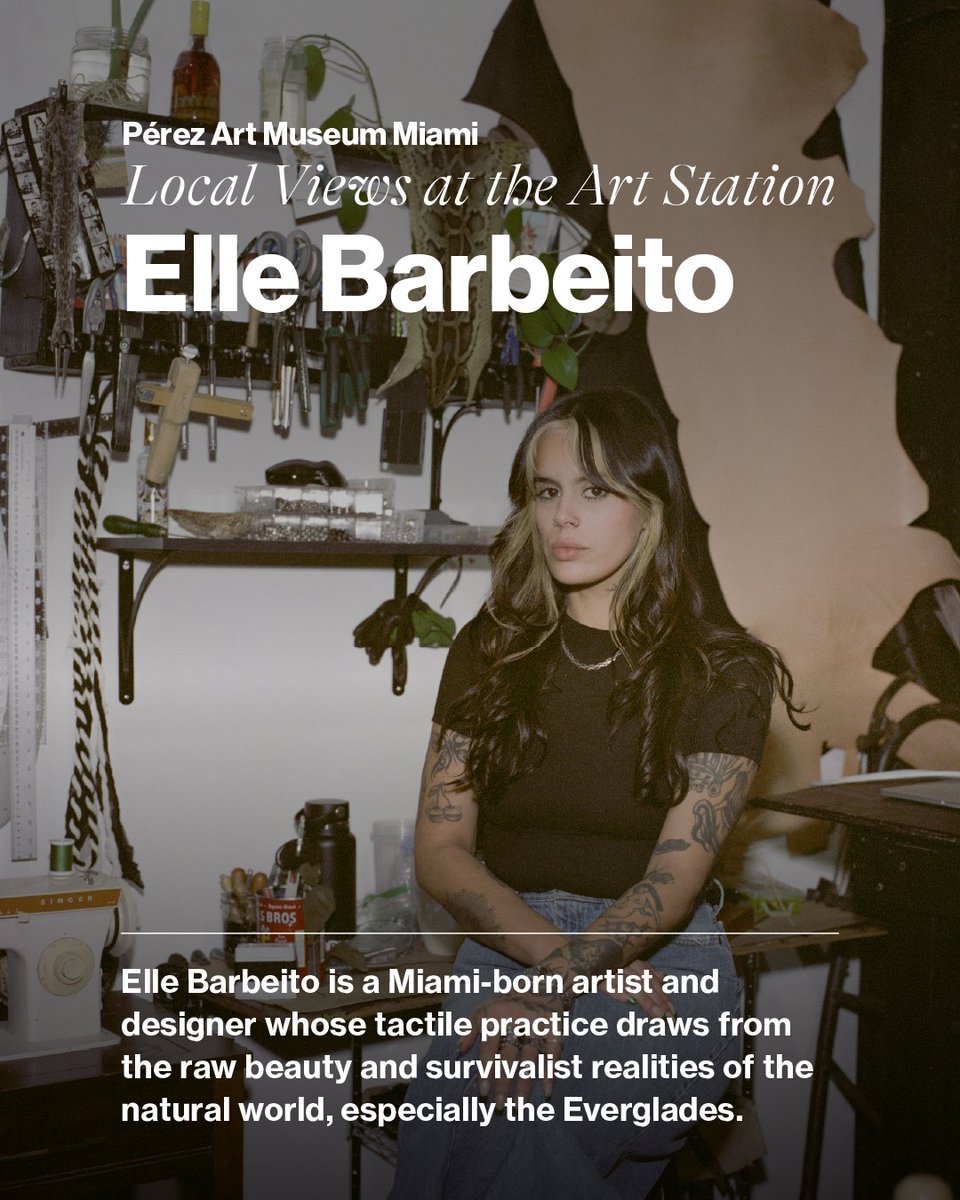 pamm's tweet image. Join us July 27 | 1–3 pm for Local Views at the Art Station: Debris and Leather with Florida’s River of Grass. 🌾🐍
Be a part of this hands-on collagraph snakeskin workshop with Miami-born artists Elle Barbeito and Noah Cribb.
Click the link in bio to learn more and RSVP.