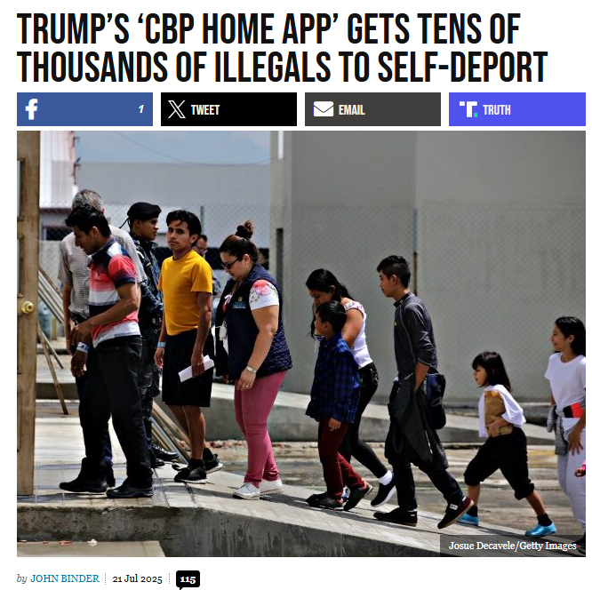 EricLDaugh's tweet image. 🚨 BREAKING: Tens of thousands illegal aliens have already self-deported under President Trump's CBP Home App.
Saving us millions in deportation costs and freeing up agents.
KEEP PUSHING!