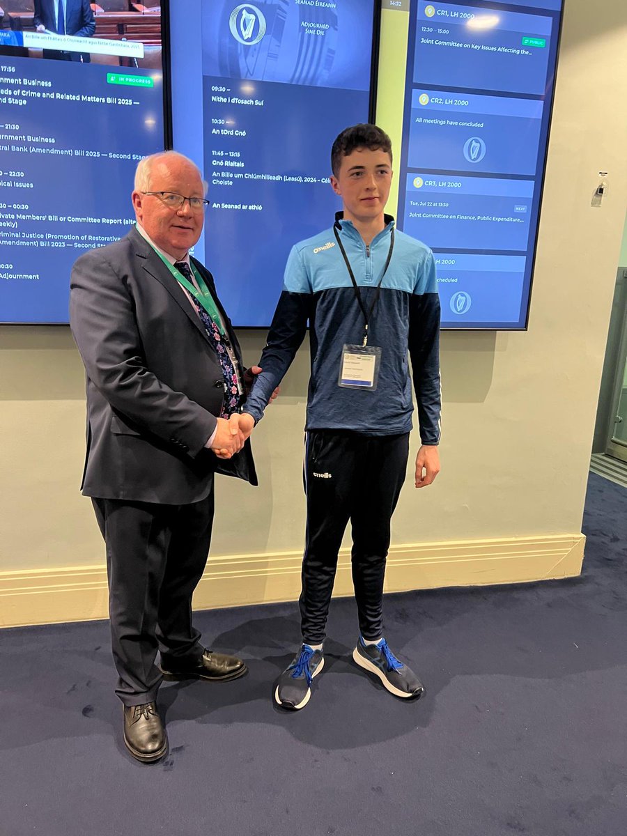 BrendanSmithTD's tweet image. Delighted to meet James Harrington on his visit to Leinster House accompanied by Senator @sarahreilly30
James has a great interest in current affairs and in community activities.
