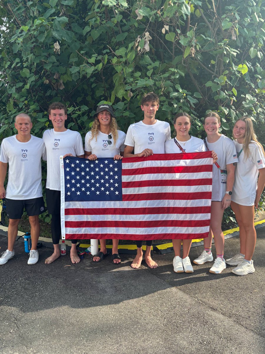 USASwimming's tweet image. Represented our country well 🤝🇺🇸
Shoutout to our open water athletes for battling this past week at #AQUASingapore2025!