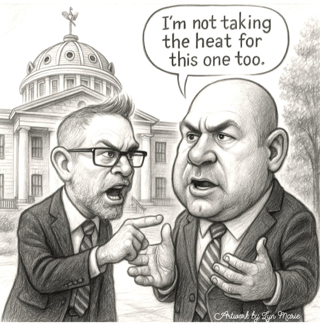 LynMari24290294's tweet image. 🖍️ Caricature Drop: Lally Throws Proctor to the Fire 🔥
In court, Lally shrugs:
👉 “You’ll have to ask Proctor.”
Outside? He’s got that finger flying:
🗣️ “This one’s on YOU, Mike!”
Yet another homicide case fumbled by the Commonwealth and Massachusetts State Police—this time,…