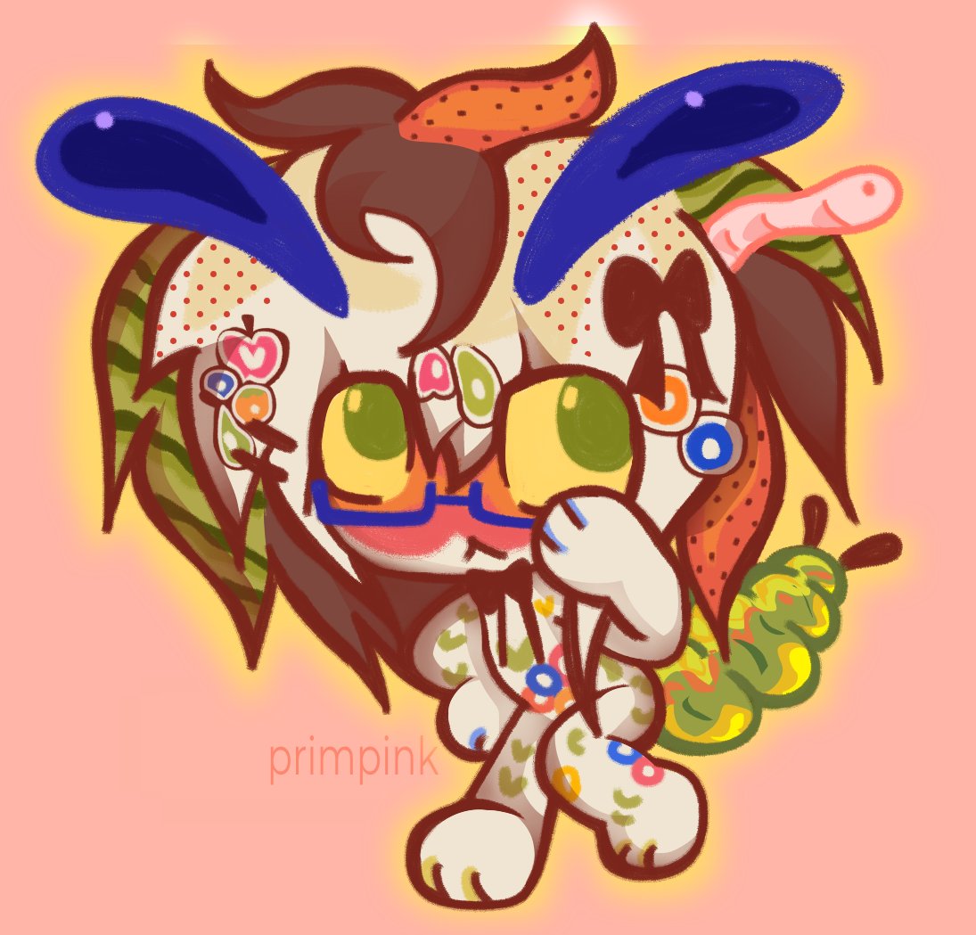 Primpinkk's tweet image. commission for @/zharkpaw 🍎🐛