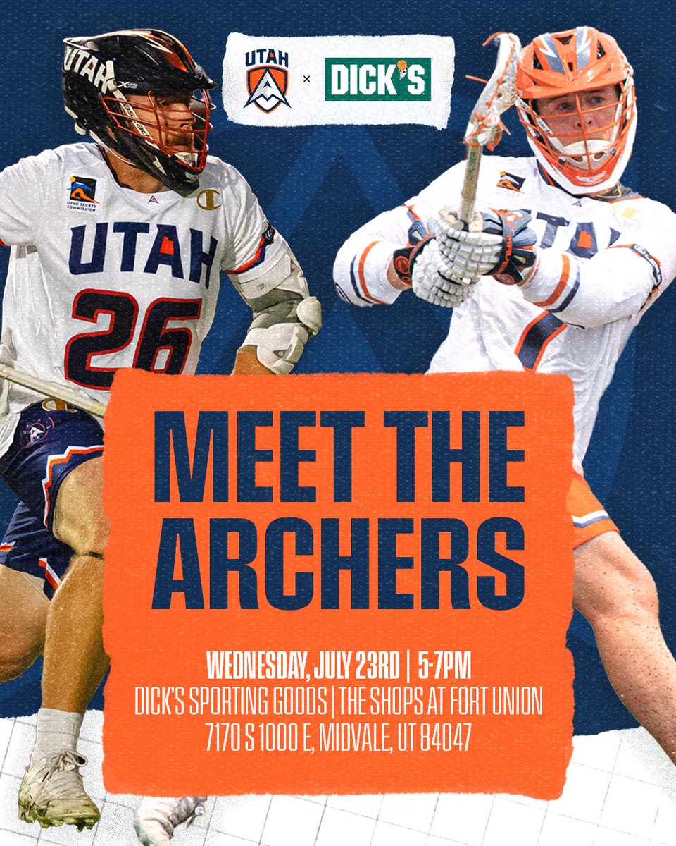 PLLArchers's tweet image. Meet the Archers! ๐๐น
@TomSchreiber26 and @MacOKeefe3 will be at Dickโs Sporting Goods in Midvale on Wednesday!