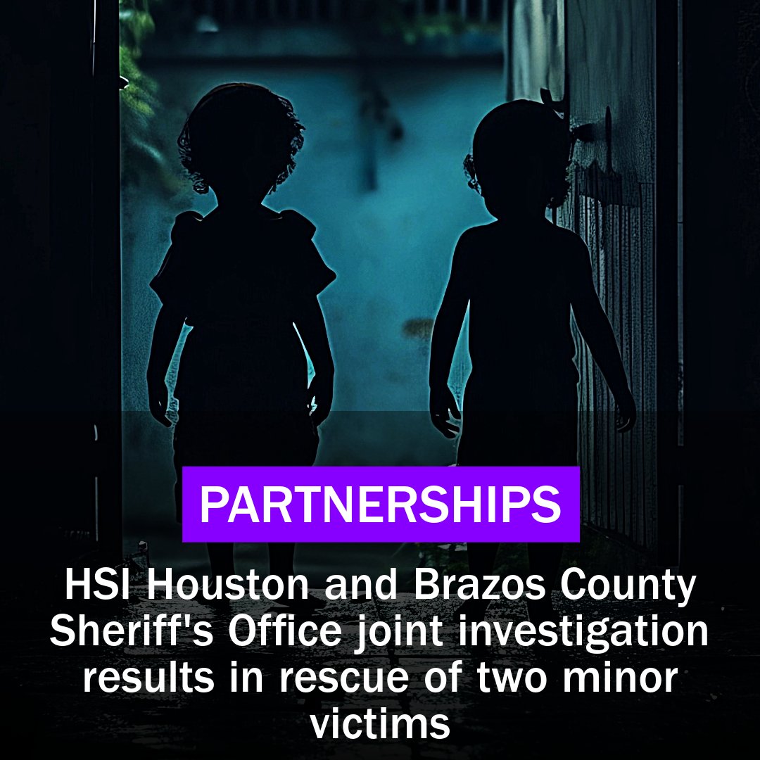 HSIHouston's tweet image. Undercover law enforcement efforts led to HSI Houston Child Exploitation Investigations Group partnering with @BrazosCoSheriff to execute a state search warrant, resulting in the rescue of two minor female victims of child sexual abuse and sexual molestation. The suspect, who…