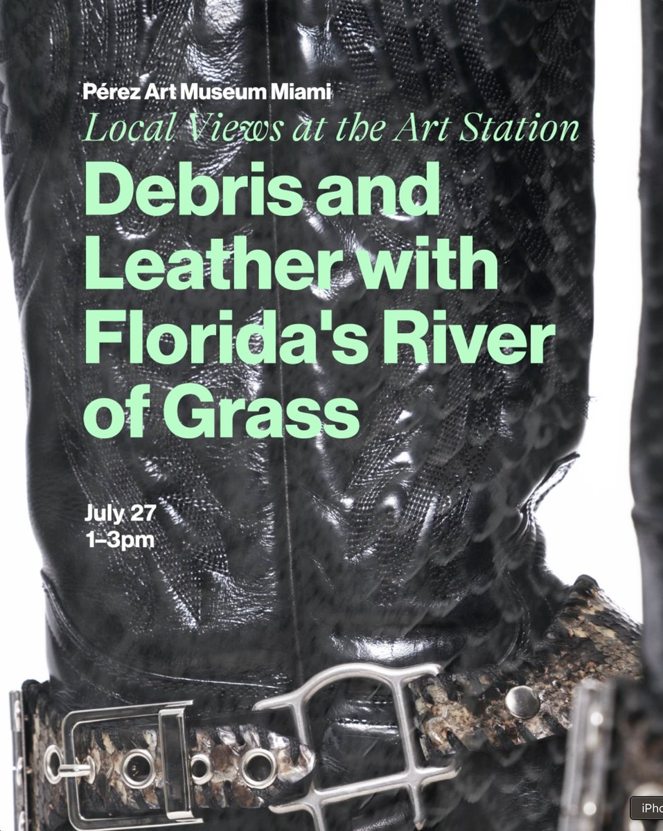 pamm's tweet image. Join us July 27 | 1–3 pm for Local Views at the Art Station: Debris and Leather with Florida’s River of Grass. 🌾🐍
Be a part of this hands-on collagraph snakeskin workshop with Miami-born artists Elle Barbeito and Noah Cribb.
Click the link in bio to learn more and RSVP.