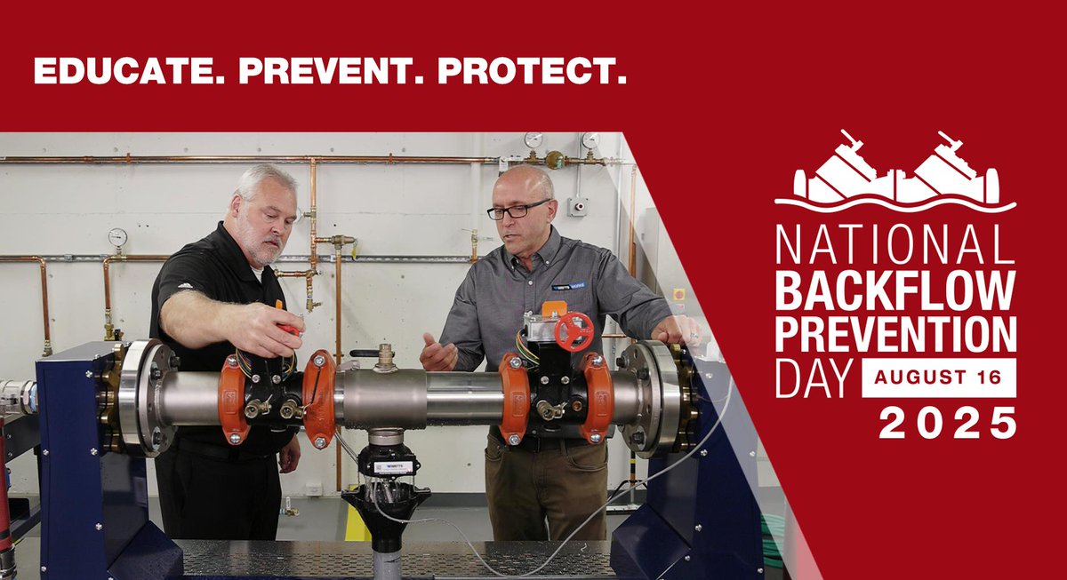 Hollabaugh (@hollabaugh_bros) on Twitter photo National Backflow Prevention Day is more than a celebration—it’s a chance to learn, connect, and lead. Explore events, share your expertise, and help raise the bar for water safety!
Join the celebration with <a href="/wattswater/">Watts Water Technologies</a>: ow.ly/Y8a330sNRnx
#BackflowDay #BackflowPrevention National Backflow Prevention Day is more than a celebration—it’s a chance to learn, connect, and lead. Explore events, share your expertise, and help raise the bar for water safety!
Join the celebration with <a href="/wattswater/">Watts Water Technologies</a>: ow.ly/Y8a330sNRnx
#BackflowDay #BackflowPrevention
