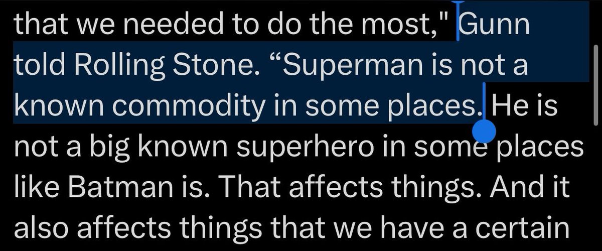 andy_warth's tweet photo. James Gunn would rather say Superman isnt' that big of a deal than actually accepting his movie is divisive and people didn't like it.

The ego of this fucker, I tell you. https://t.co/BcDAWtuj74