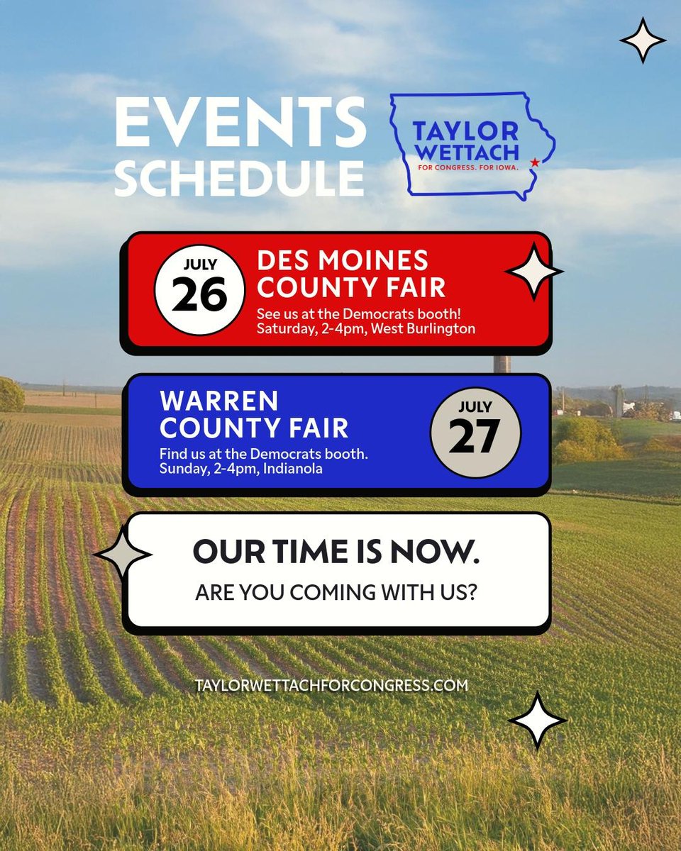 TaylorforIowa's tweet image. We are back on the road this weekend at the Des Moines County Fair and the Warren County Fair. Looking forward to seeing you there!